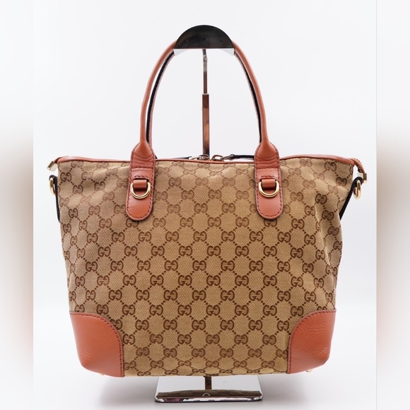 AW05❤️ GUCCI Monogram Heart Bit Charm Top Handle Tote - Picture 7 of 16